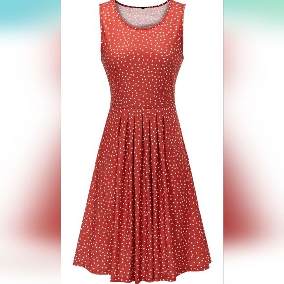 Kilig size medium sleeveless red polkadot midi dress NWT - Picture 1 of 12